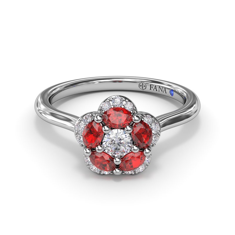 Floral Ruby and Diamond Ring R1848R - TBird