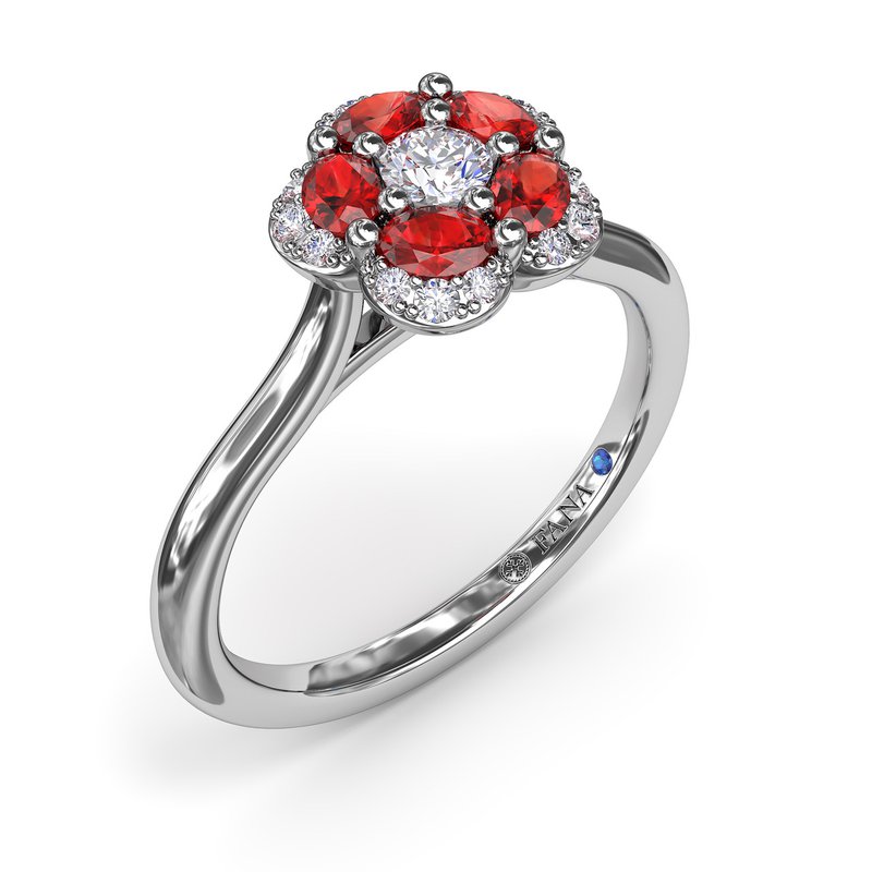 Floral Ruby and Diamond Ring R1848R - TBird