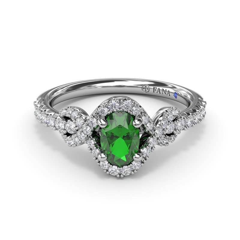 Love Knot Emerald and Diamond Ring R1884E - TBird